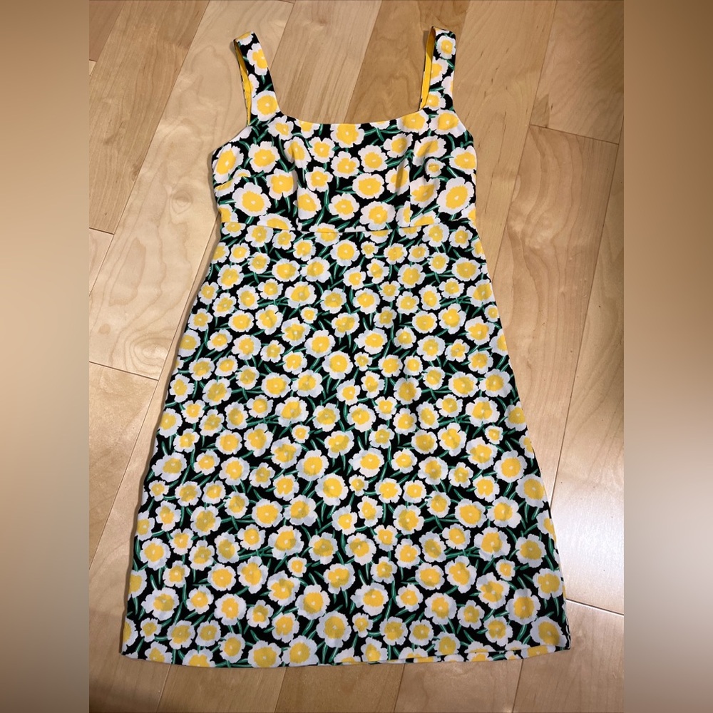 DVF Diane Von Furstenberg Target Dress Size 2 90's Shift Yellow Poppy Mini